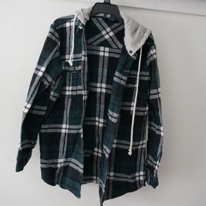 Green Hooded Flannel
